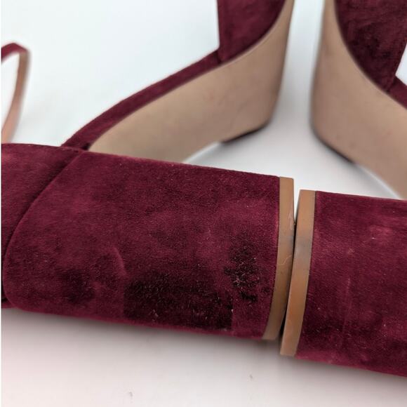 Nordstrom Paola Ankle Strap Pointed Toe Pump Women's Red Size US12M EU42.5 - Picture 6 of 15